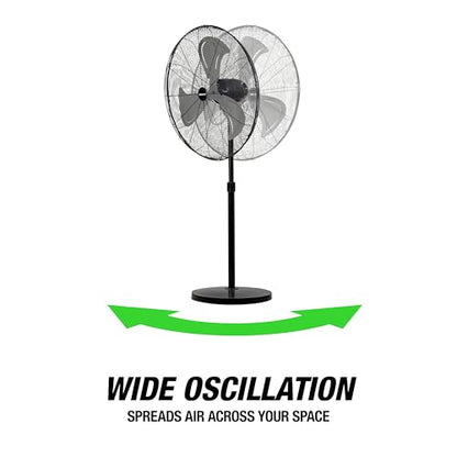OEMTOOLS 30 Inch Oscillating Pedestal Fan 7800 CFM with Adjustable Height - size: New 30 Inch
