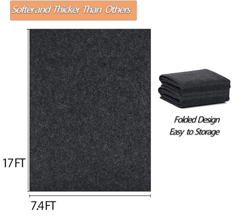 17 x 7.4 FT Garage Floor Mat for Under Cart,Oil Spill Mat with Weather Back - color: 17 X 7.4 Ft