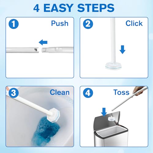Disposable Toilet Brush and Holder Set with 40 Refills & Wand for Clorox - size: Starter Kit+40 Refill Heads