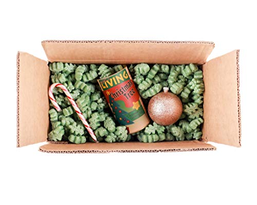 Bubblefast! Brand FunPak Plant Based Biodegradable Packing Peanuts, 1.5 cu ft Bag, Compostable (Green Christmas Trees) - color: Green Christmas Trees