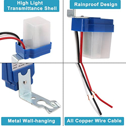 Auto On Off Photocell Night Light Switch Photoswitch Light Sensor Switch (1PC AC/DC 24V 10A) - color: 1PC SQUARE, size: AC/DC 24V