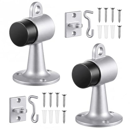 Yaocom 2 Pack Floor Mounted Door Stops, 3.5 Inch, Silver - color: Silver