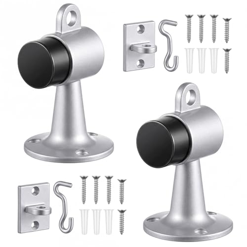 Yaocom 2 Pack Floor Mounted Door Stops, 3.5 Inch, Silver - color: Silver