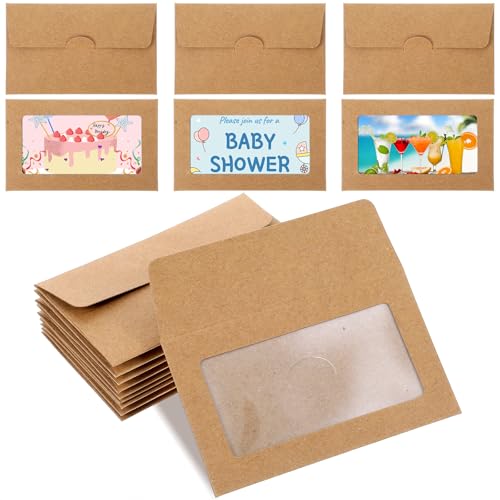 120Pcs Window Gift Card Envelopes Tuck Flap Closure Mini Envelopes