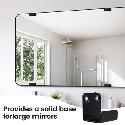 Coshar 10Pcs Tile Display Wall Hanger Thicken Stainless Steel Flat J Hook - size: 25mm Inner Width(Black)