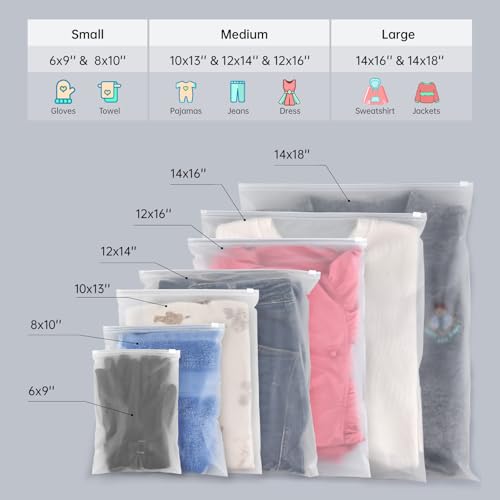 8x10 Inch Swimsuit Bags 50Pcs Poly Zipper Bags for Clothing No Vent Holes - size: 50Pcs-8x10 Inch(Small)