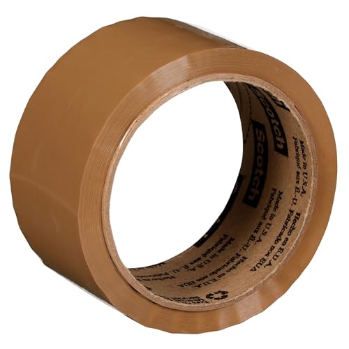 3M Scotch 371 Industrial-Grade Packing Tape, Tan, 48 mm x 50 m, 6 Pack