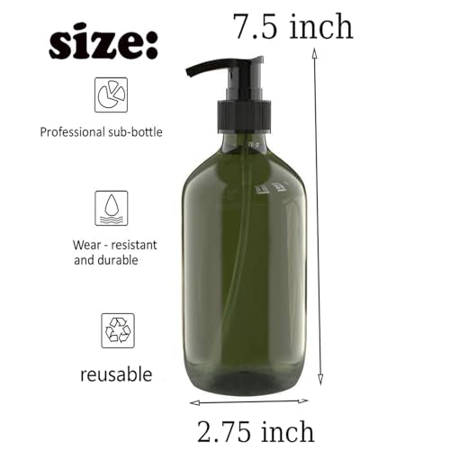 2 PCS 16 OZ Pump Bottle Plastic Pump Lotion Dispenser Empty Bottles - size: 16 Ounce (Pack of 2)