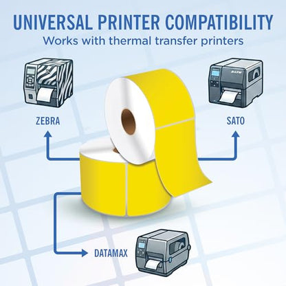 4" X 6" Direct Thermal Shipping Labels | Yellow | 1" Cores w/Perfs Easy Tear | Made in USA | Printing Label | 250 Labels | 250 Labels per Roll | 1 Rolls | Blank Labels - color: Yellow
