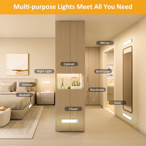 Motion Sensor Under Cabinet Lights, 2-Pack, Warm White, 8 inch - color: Warm White, size: 8 inch
