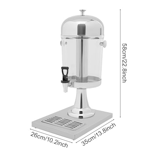 2.11 Gallon Beverage Dispenser with Stand and Ice Core, Commercial Cold Beverage Container with Spigot Drink Jug Stainless Steel Drink Dispensers for Parties Bars Restaurants - size: 8L/2.11Gal— Single Barrel