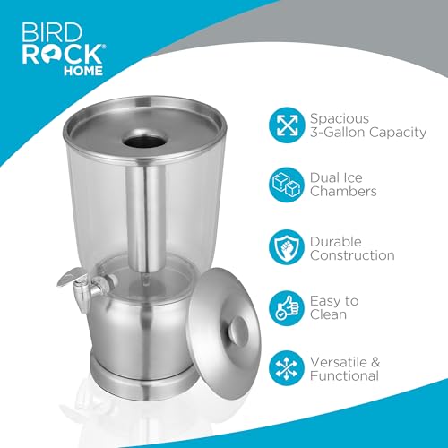 BIRDROCK HOME Large Beverage Dispenser with Stand, 3 Gallon - size: 3 gallon