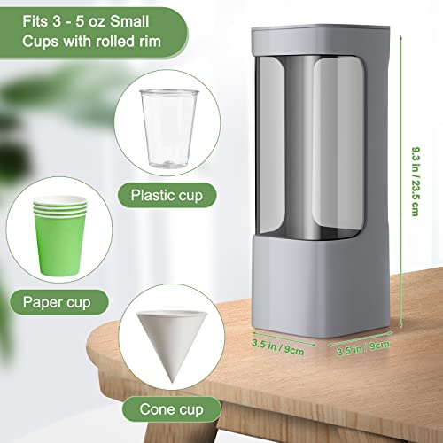 Chengu 2 Pcs Wall Mounted Bathroom Cup Dispenser for 3-5 oz Cups, Gray - color: Gray