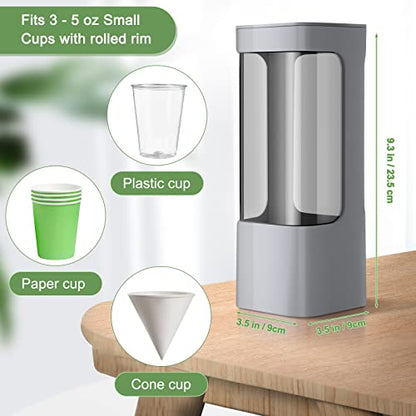 Chengu 2 Pcs Wall Mounted Bathroom Cup Dispenser for 3-5 oz Cups, Gray - color: Gray