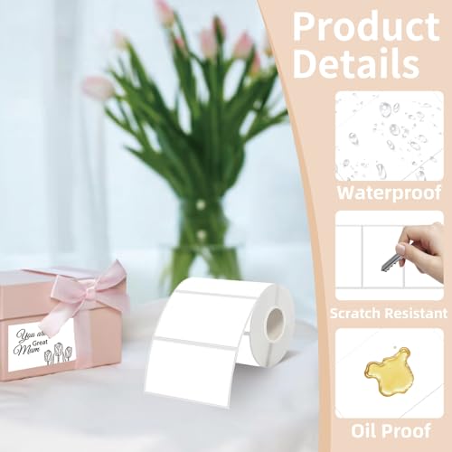 Starboling 3" x 2" Thermal Labels,Self-Adhesive Rectangle Thermal Printer Sticker,for Price,Barcode,Mailing,Name（White） - color: 2''x3''white, size: 2''x3''