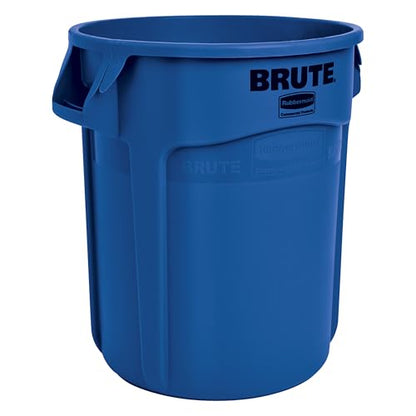 Rubbermaid Commercial Products BRUTE Heavy-Duty Round Trash/Garbage Can, 20-Gallon, Blue, for Landscapers/Construction Sites/Restaurants/Back of House/Offices/Warehouses/Commercial Environments - color: Blue, size: 20 Gallon