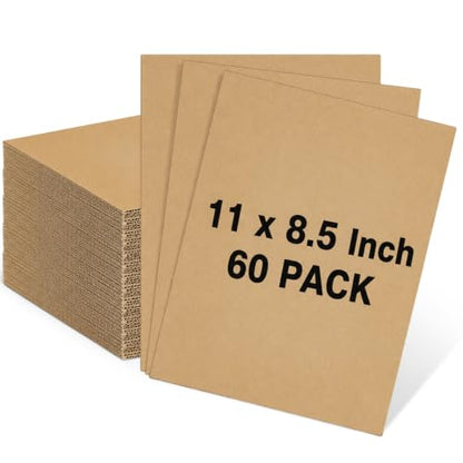 Henoyso 60 Pack 11 X 8.5 Inch Brown Cardboard Sheets - color: Brown, size: 11 x 8.5 Inch