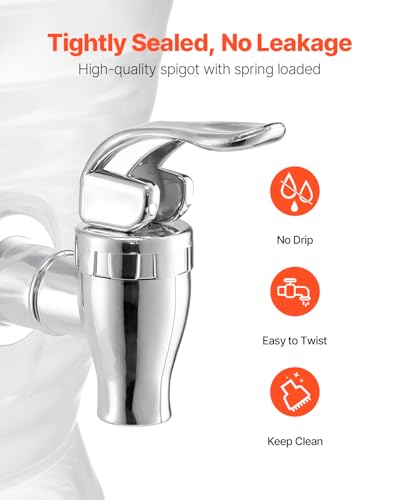 VEVOR Beverage Dispenser, 2.64 Gallon Drink Dispenser for Parties, Plastic Juice Dispensers with Spigot Ice Chamber, Iced Tea Lemonade Juice Water Dispensers, for Restaurants, Hotels, Parties