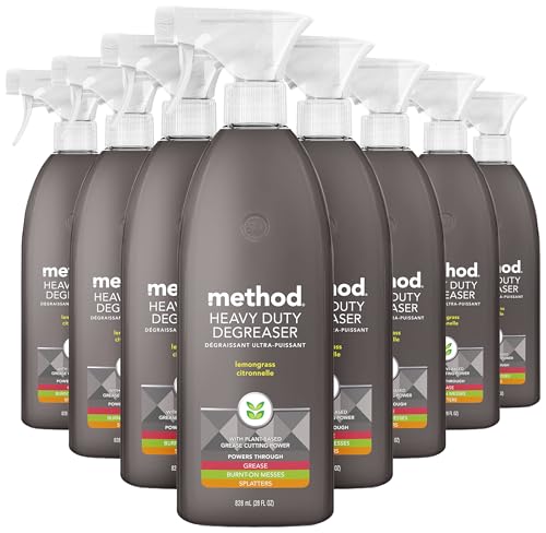 Method Heavy Duty Degreaser, Lemongrass Scent, Oven Cleaner & Stove Top Cleaner, 28 Oz Spray Bottles (Pack of 24) - size: 28 Fl Oz (Pack of 24)