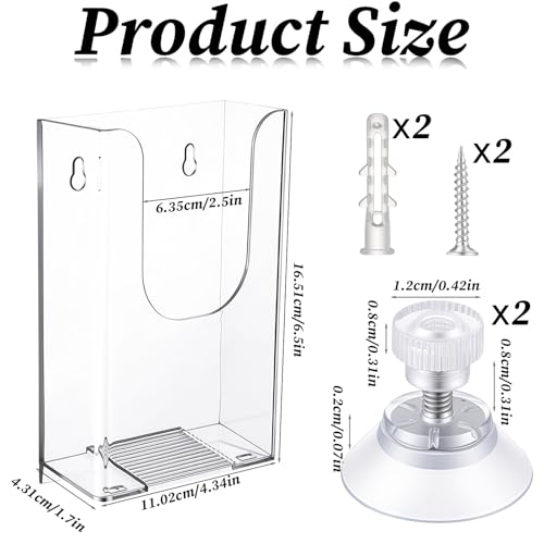 Wall Mount Brochure Holder, 4 x 6 Inches Clear Acrylic Flyer Holder
