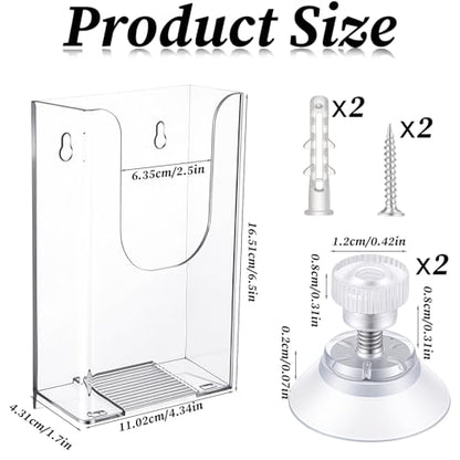 Wall Mount Brochure Holder, 4 x 6 Inches Clear Acrylic Flyer Holder