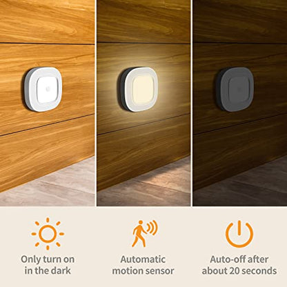 Motion Sensor LED Ceiling Light Battery Operated, Wireless 300LM Indoor - color: Warm White
