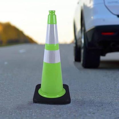 4-Pack 28" Green Cones - Reflective for Road/Construction - color: Green, size: 28inch