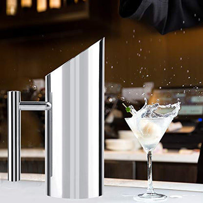 Ejoyous Stainless Steel Rectangular Pitcher, 2L Capacity, Silver, Spill-Proof Spout, Multiple Sizes - size: 67.6 Ounces