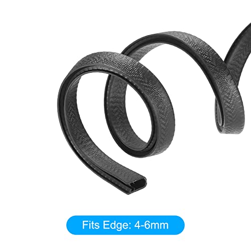 uxcell Edge Trim Black U Shape Edge Protector Rubber with Steel Clips Fits 13/64"-5/16" Edge 9.84Ft/3Meter Length Door Edge Guards - size: 5-8mm