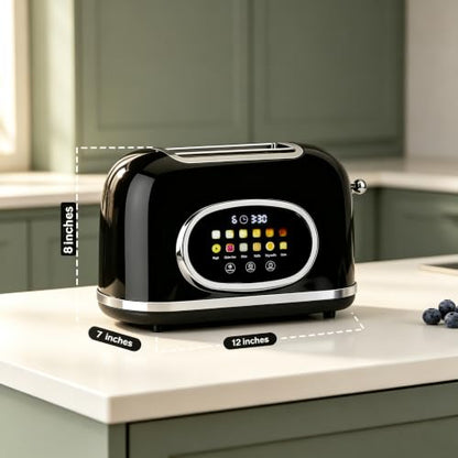 Roter Mond Toaster 2 Slice Touchscreen Stainless Steel, Retro Black - color: Black