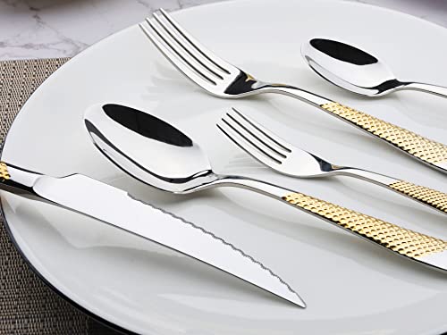 40-Piece Gold Silverware Set Stainless Steel Flatware Set Cutlery Set