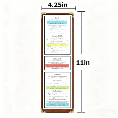 Goodsmart Restaurant Menu Covers - 25 Pack Burgundy 1-Page/2-View 4.25" x 11", Top-Loading Vinyl Menu Holders with Clear Sleeves, Double-Stitched Edge, Leather-Style Café Covers with Gold Corners - color: Burgundy, size: 1 Page / 2 Views - 4.25" x 11"
