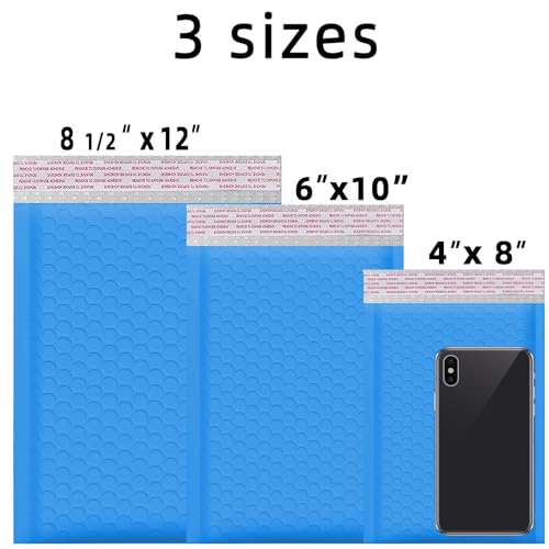 25 50 100 200 500 1000 Pieces, 4x8 inch, Self Seal Waterproof Mailing Envelopes, Poly Bubble Mailers Shipping Bags, Bubble Padded Envelopes, Bulk Color #000 (Light Blue, Usable 4 * 7 inch, 500 Pcs) - color: Light Blue, size: Light Blue, 4x7 inch, 500 Piec