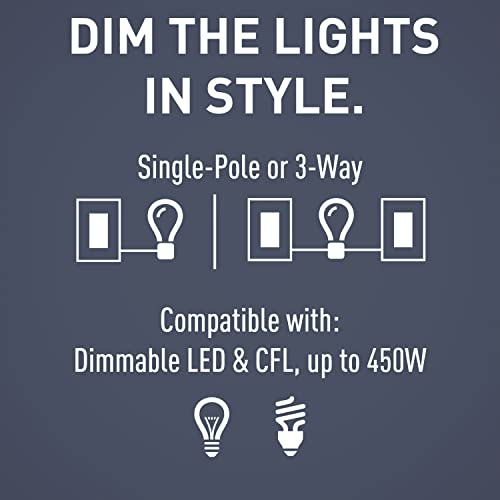 Legrand Radiant 450W LED Dimmer Light Switch 3-Way Rocker Tri-Color (Pack of 6) - size: (Pack of 6)