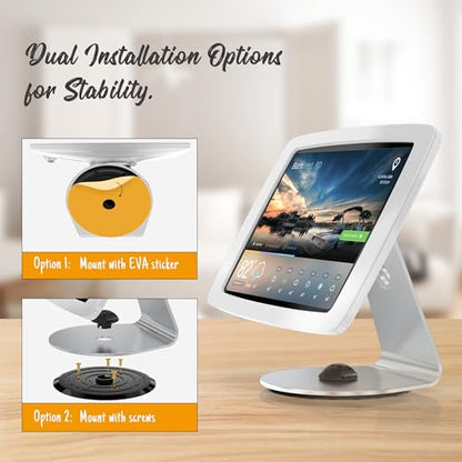 Tablet Kiosk Stand for Desk with Lock - Rotatable Swivel Compatible with 10.9" iPad 10th, Pro 11" 1 2 3 4, Air 4 5, Air 11"(M2/M3/M4), iPad 11"(A16) - BSC109WA - size: 10.9" iPad 10th, Pro 11" 1 2 3 4, Air 4 5, Air 11"