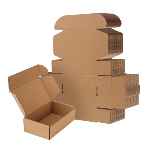 RLAVBL 6x4x2 Inches Shipping Boxes Set of 25, Brown Small Corrugated Cardboard Box, Mailer Boxes for Packing Small Business - color: Brown, size: 6x4x2