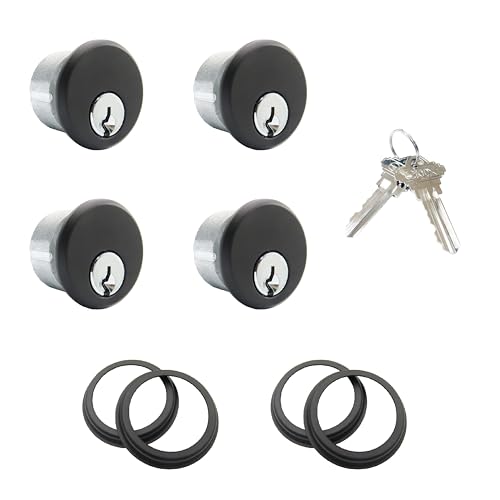 elox Storefront Zinc Mortise Keyed Cylinders for Adams Rite Commercial Storefront Door Lock 4pcs KA Packed in DU Finish (KA2) - color: DU, style: 369