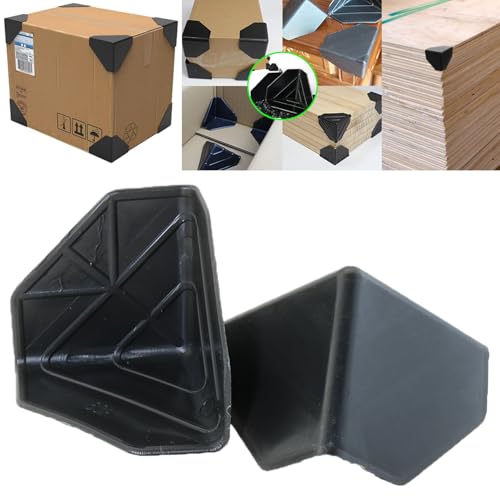 Heyous 24PCS 2.25 Inch Black PP Packaging Edge Protector Suitable for Cardboard Box Cabinet Furniture Door Panels