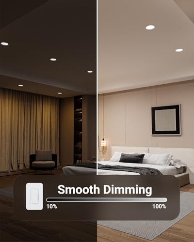 Sunco 24 Pack 6 Inch Canless LED Recessed Lights, 5CCT, 14W, Dimmable - size: 6"