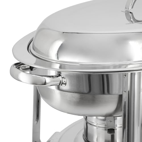 MegaChef 5.8 Quart Oval Stainless Steel Professional Kitchen Chafing Dish/Food Warmer/Buffet Server Serving Trays for Entertaining, Catering, Large Gatherings (5.8 Quart) - size: 5.8 Quart