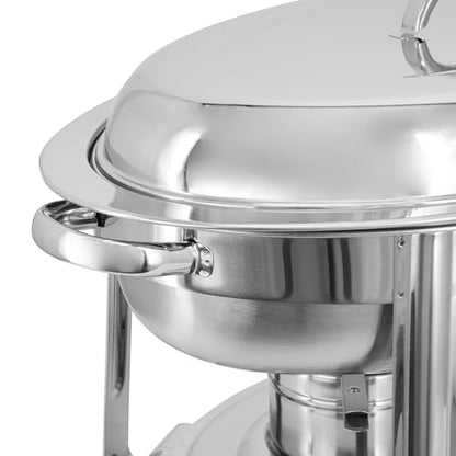 MegaChef 5.8 Quart Oval Stainless Steel Professional Kitchen Chafing Dish/Food Warmer/Buffet Server Serving Trays for Entertaining, Catering, Large Gatherings (5.8 Quart) - size: 5.8 Quart