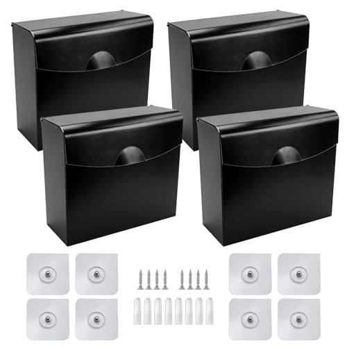 Sanitary Napkin Disposal Receptacle Stainless Steel Sanitary Napkin Receptacle Tampon Disposal Bin Wall Mounted Waste Tampon Holder (4, Black) - color: Black