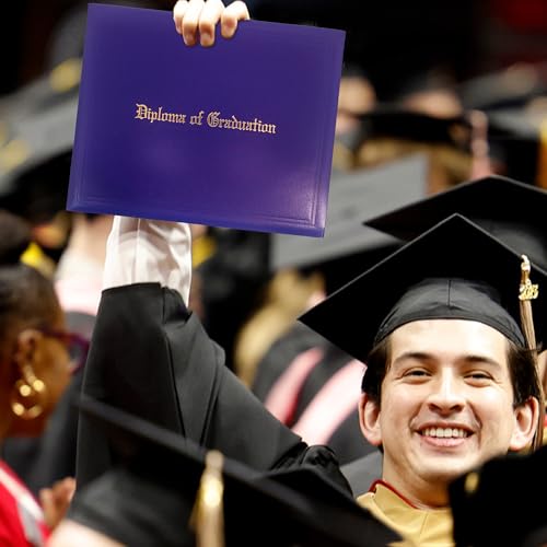 GraduationMall 11"x14" Imprinted Padded Diploma Cover Certificate Holder Purple - color: Purple+graduation