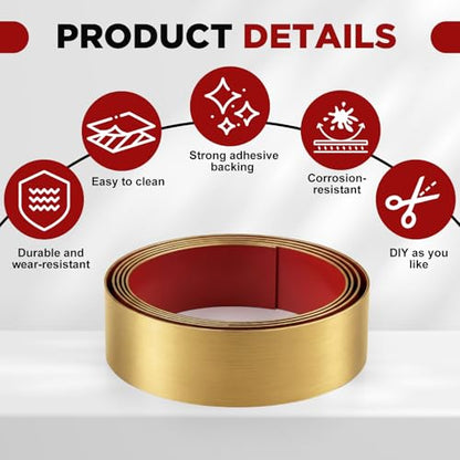 1 Pack 6 x 120 Inch Stainless Steel Kick Plate, Gold - color: Gold, size: 6 x 120 Inch