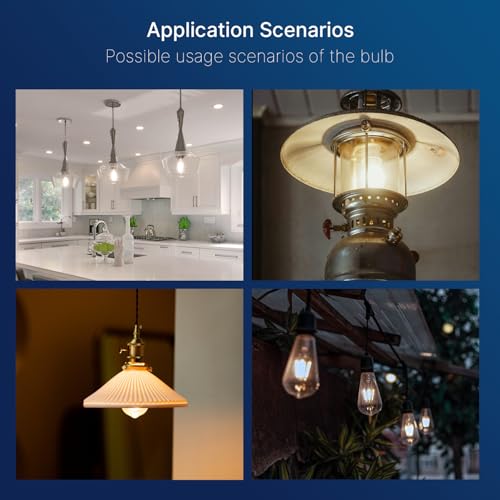 FLSNT 7W LED Edison Bulbs, 60W Equivalent, 90+ High CRI, 4000K Cool White, ST19 LED Light Bulbs, 800LM, E26 Base, Dimmable, 6 Pack - color: 60w 4000k Cool White, size: 6 Count (Pack of 1)