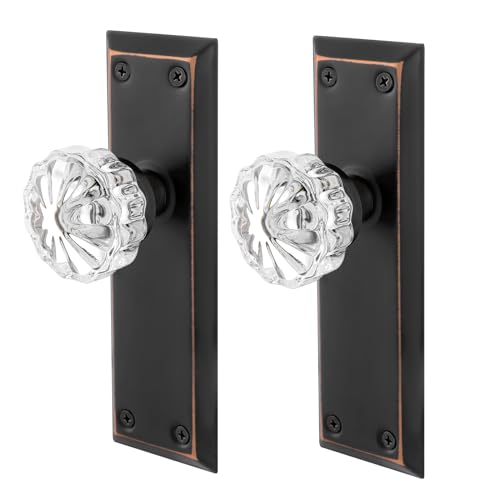 Single-Side Glass Dummy Door Knobs, Inactive Door Knobs for Closet, Antique Bifold Door Knobs Replacement, Crystal Dummy Door Handles, Oil Rubbed Bronze, 2 Pack - color: Oil Rubbed Bronze, size: Dummy(2 Pack)