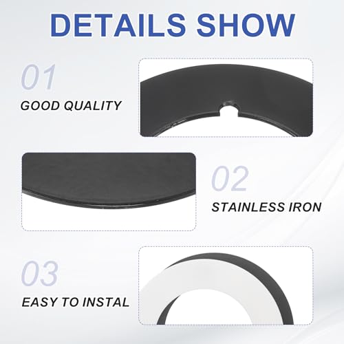 PATIKIL Door Knob Plates, 2 Pcs Round Plate Cover for Door Deadbolt Double Side Knob Handle Repair Kit Cover Filler Fixing Repair Backplate, Black - color: Black
