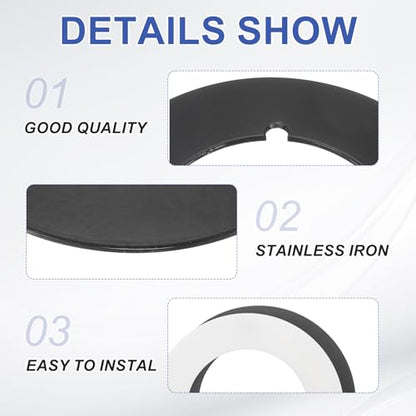 PATIKIL Door Knob Plates, 2 Pcs Round Plate Cover for Door Deadbolt Double Side Knob Handle Repair Kit Cover Filler Fixing Repair Backplate, Black - color: Black
