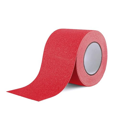 Reniteco 4" x33Ft Anti Slip Tape Red Heavy Duty Grip 1PC - color: 03-Red, size: 4in x 33Ft