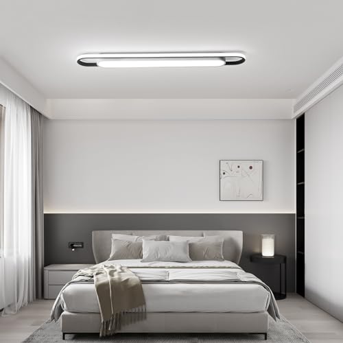 4Ft Modern Hallway Ceiling Lights, 6500K Acrylic Linear Ceiling Lamp,65W Metal LED Ceiling Light Fixture,Kitchen Dining Living Room Laundry, Garage Cloakroom Lighting (48Inch) - color: White Light, size: 48 Inch (4 FT)